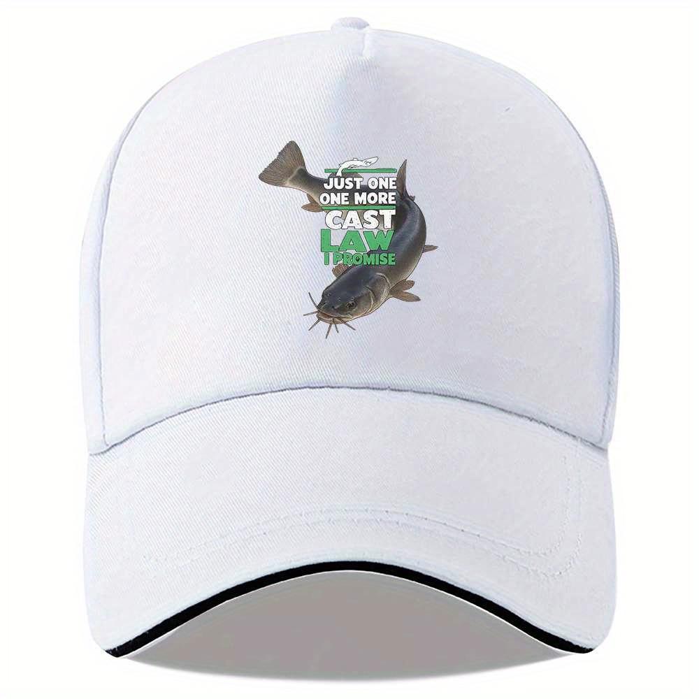 Funny Catfish Fishing Just One More Cast Law Promise Baseball Cap Adjustable Polyester Casual Headwear One Size