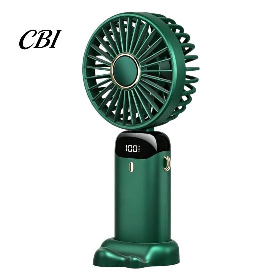 Battery Operated Fan Foldable Handheld Fan, Rechargeable USB Mini Desk with 5 Speed, Adjustable Speed LED Display, Portable Personal Cooling for Home