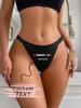 Dámské sexy tanga kalhotky přizpůsobený text s tištěným vzorem Pohodlné kalhotky tanga s nízkým pasem