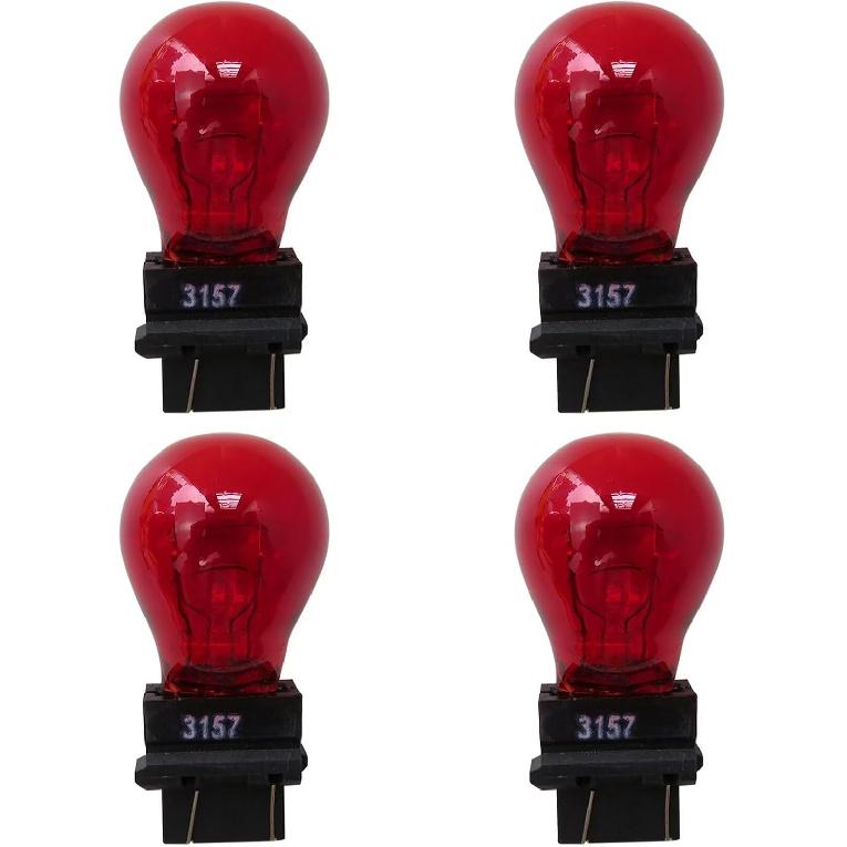 4-Pack Red 3157 Bright Light Bulbs Car Auto Signal Turn Backup S8 Miniature Lamp 3157NALL 3757ALL