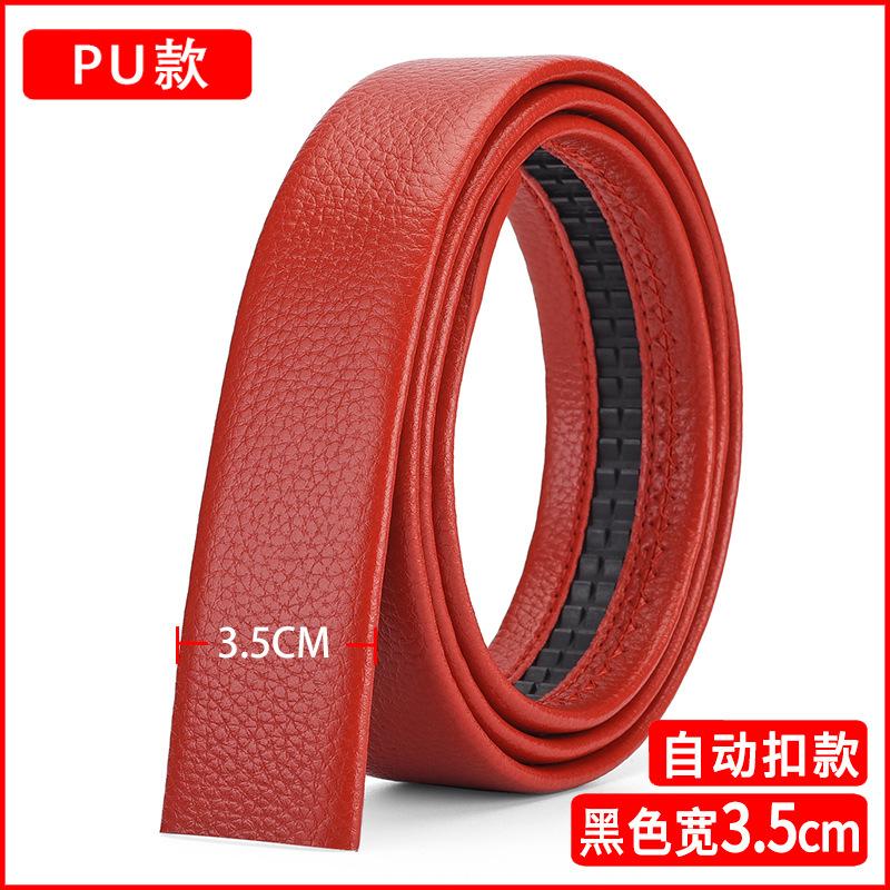 Belt Men'S Genuine Leather Does Not Take The Lead, Automatic Buckle Men'S Belt Cowhide Green Headless Belt Body Trendy Light Person Without Buckle