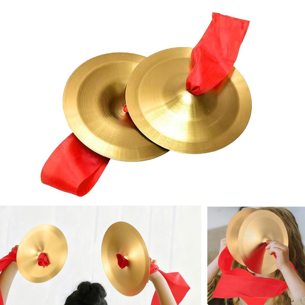 2 Pieces Mini Hand Cymbals Copper Teaching Aids, Percussion Instrument for Activities