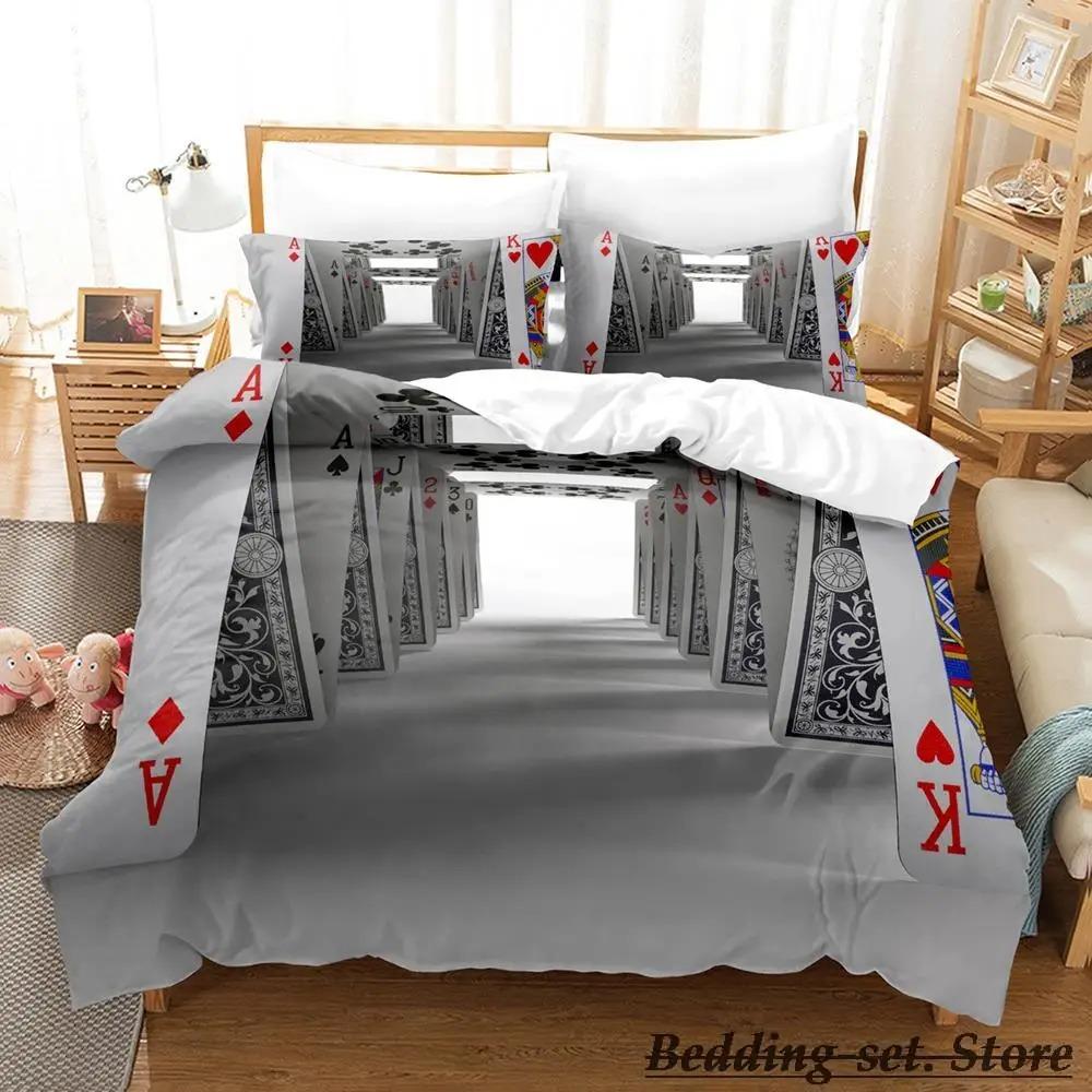 HIGH CARD Poker Bedding Set Single Twin Full Queen King Size Anime Duvet Cover for Adult Kid Bedroom
