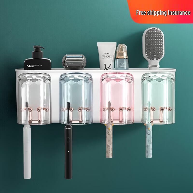 HAYAN HY LYSJ01 Adhesive Wall-Mounted Toothbrush Holder Set