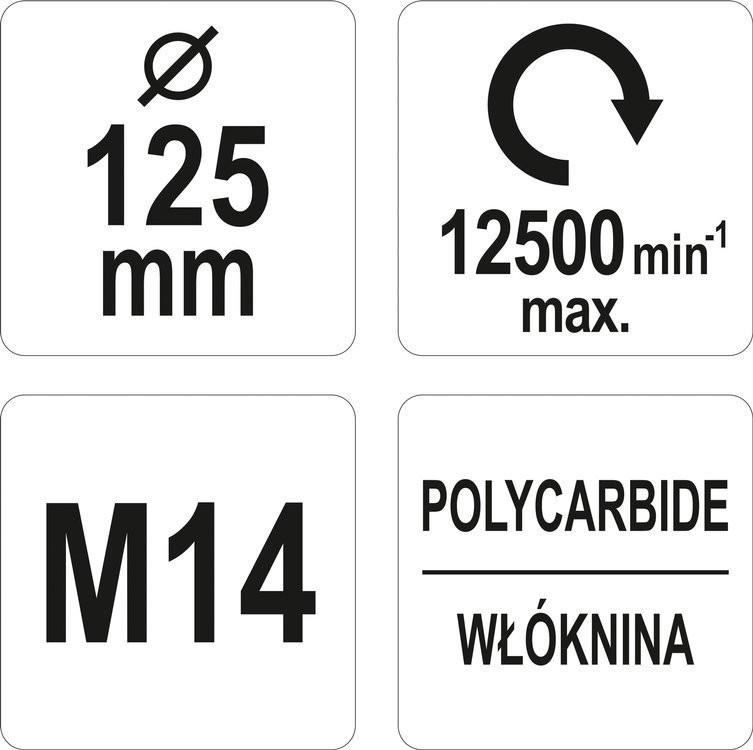 YT-47820 YATO 125mm Non-woven Disc Grinding Wheel M14