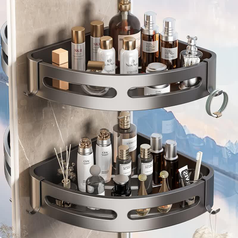 Punch-Free Bathroom Corner Storage Shelf