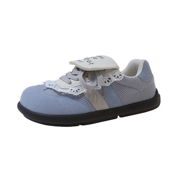 Soft Leather Version~ Cute Sweet Sister Puff Shoes Women's 2025 Spring New Internet Celebrity Flat-bottomed German Training Shoes Casual Board Shoes T