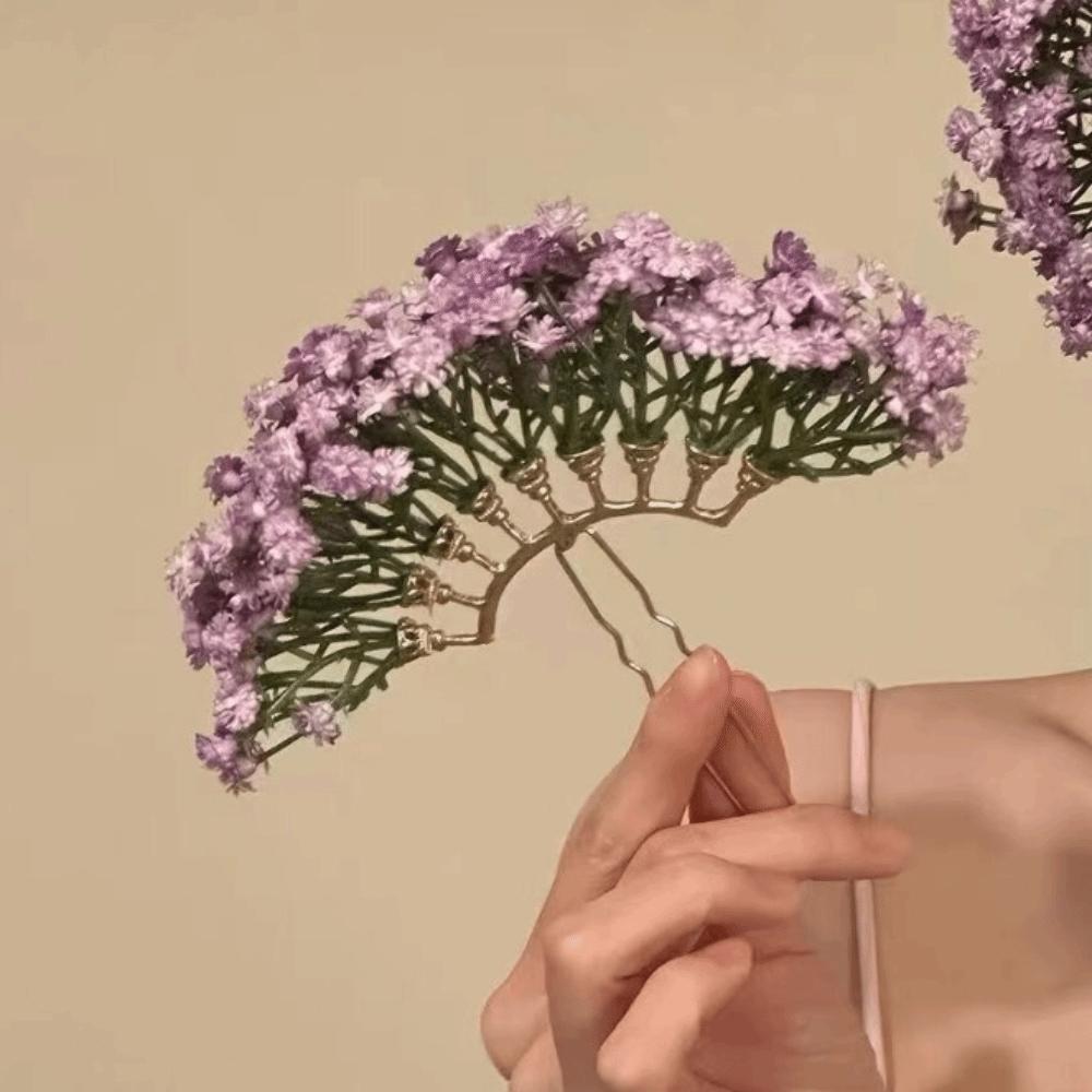 

Bohemian Chinese Style Side Clip Fairy Thai Hairpin Elegant Bride Hair Accessories Bridesmaid фиолетовый