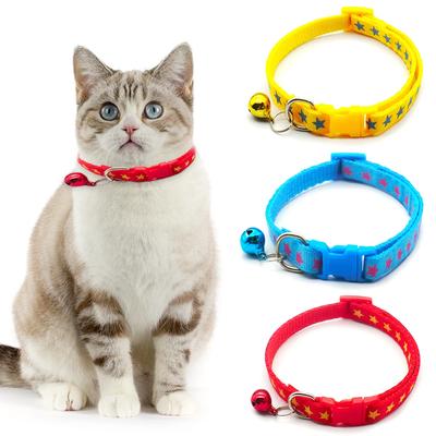 Collar de Moda para Gatos Mascotas Patrón Colorido Lindo Campana Collares Ajustables Para Gatos Gatito DIY Anillo Collar Accesorios para Mascotas