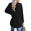 2024 Women's Casual Solid Color Long Sleeve Round Neck T-shirt - European & American Spring/Autumn Style