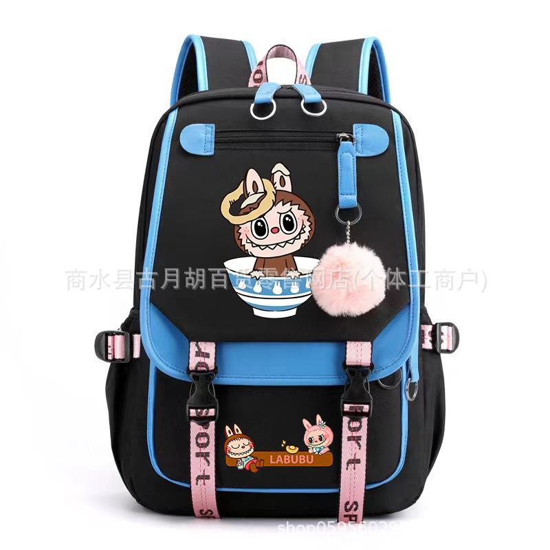 School Bag Printed Backpack USB Port Anime Cartoon Student Large Capacity Canvas Bag