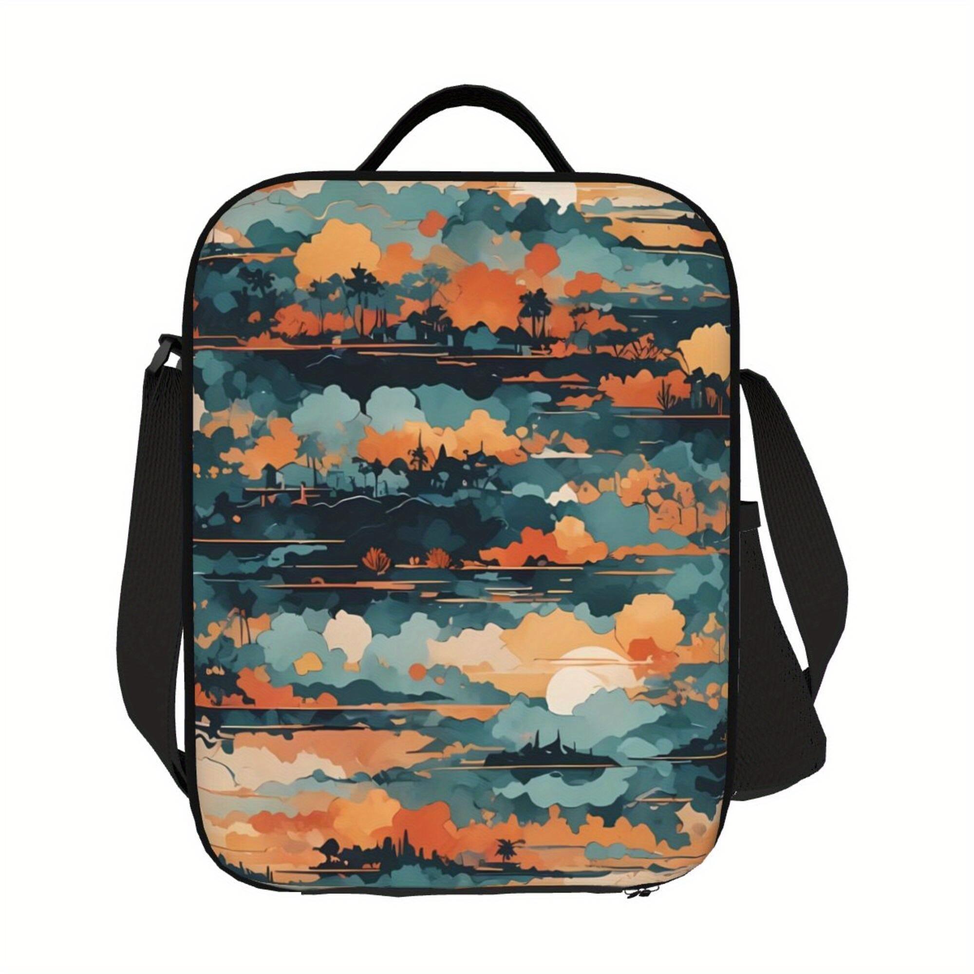 

1 шт. красочный узор граффити, портативная многоразовая сумка-холодильник, изоляционная сумка для ланча, незаменимая вещь для кемпинга, пикника, пляжа, 26.5x20x11.5CM