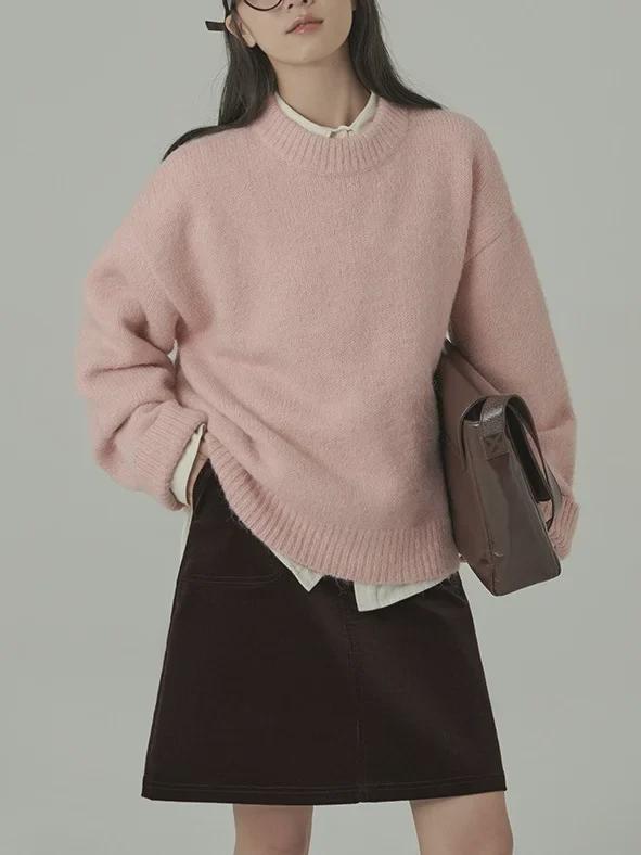 Nuonuo Women's Cozy Autumn/Winter Wool Knit Sweater - Round Neck, Versatile and Stylish
