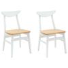 Dining Chairs 2 Pcs White 42 X 47.5 X 81 Cm Solid Rubberwood