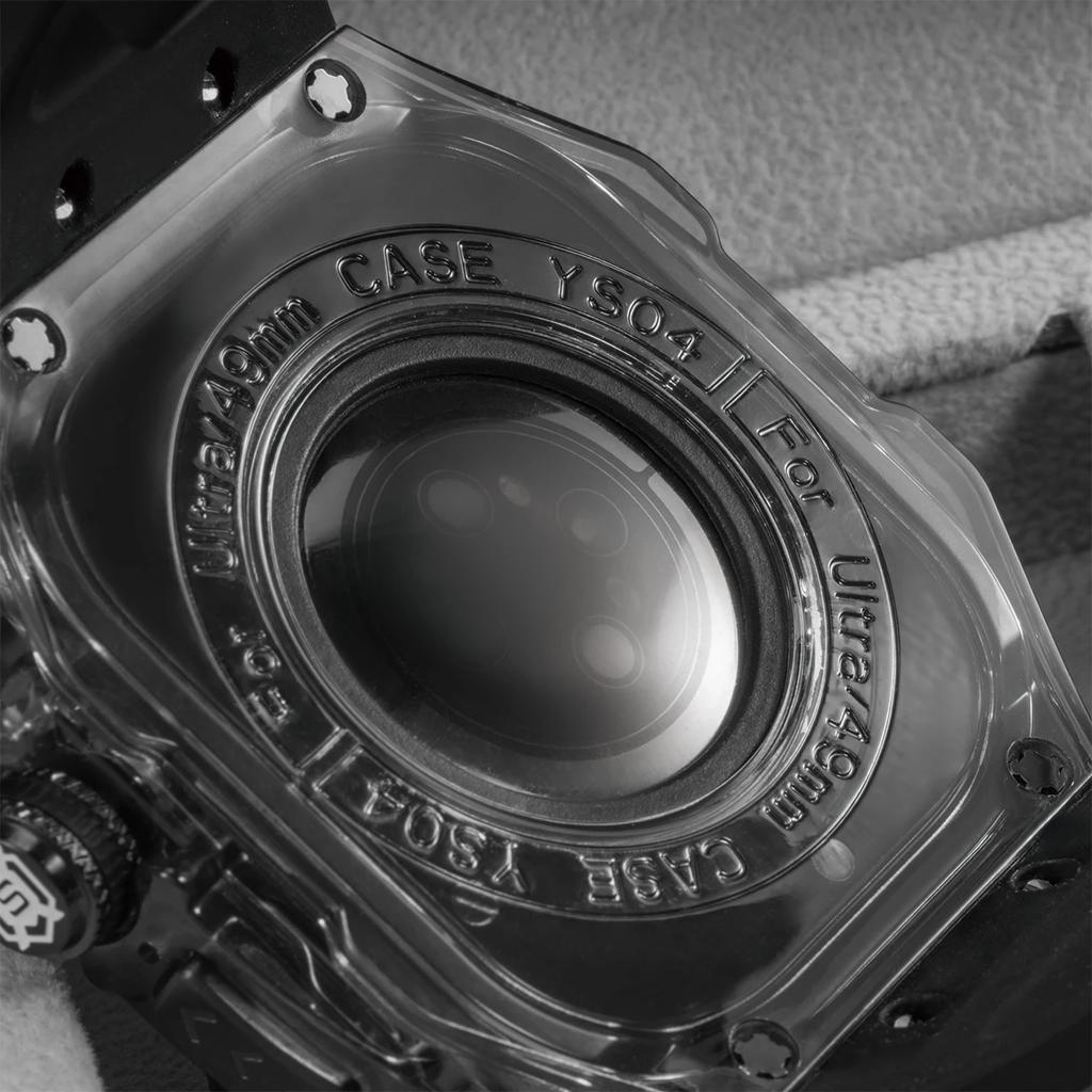 Luxury Transparent Case for Apple Watch Band Ultra 2 49mm Modification Kit Silicone Strap for IWatch Ultra 49mm Rubber Bracelet