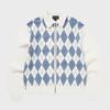 ThIs Is Never That Argyle Zip Knit Cardigan White