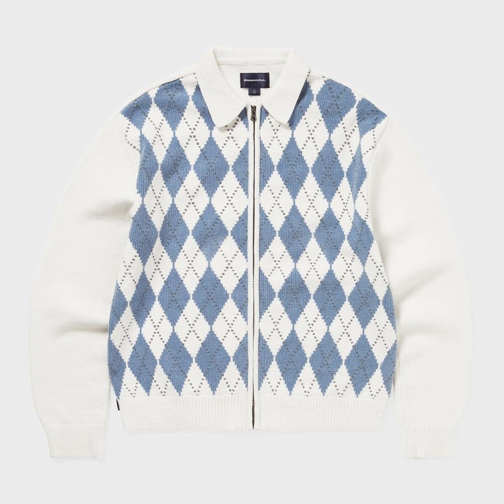 Этот Argyle Кардиган на молнии Белый S