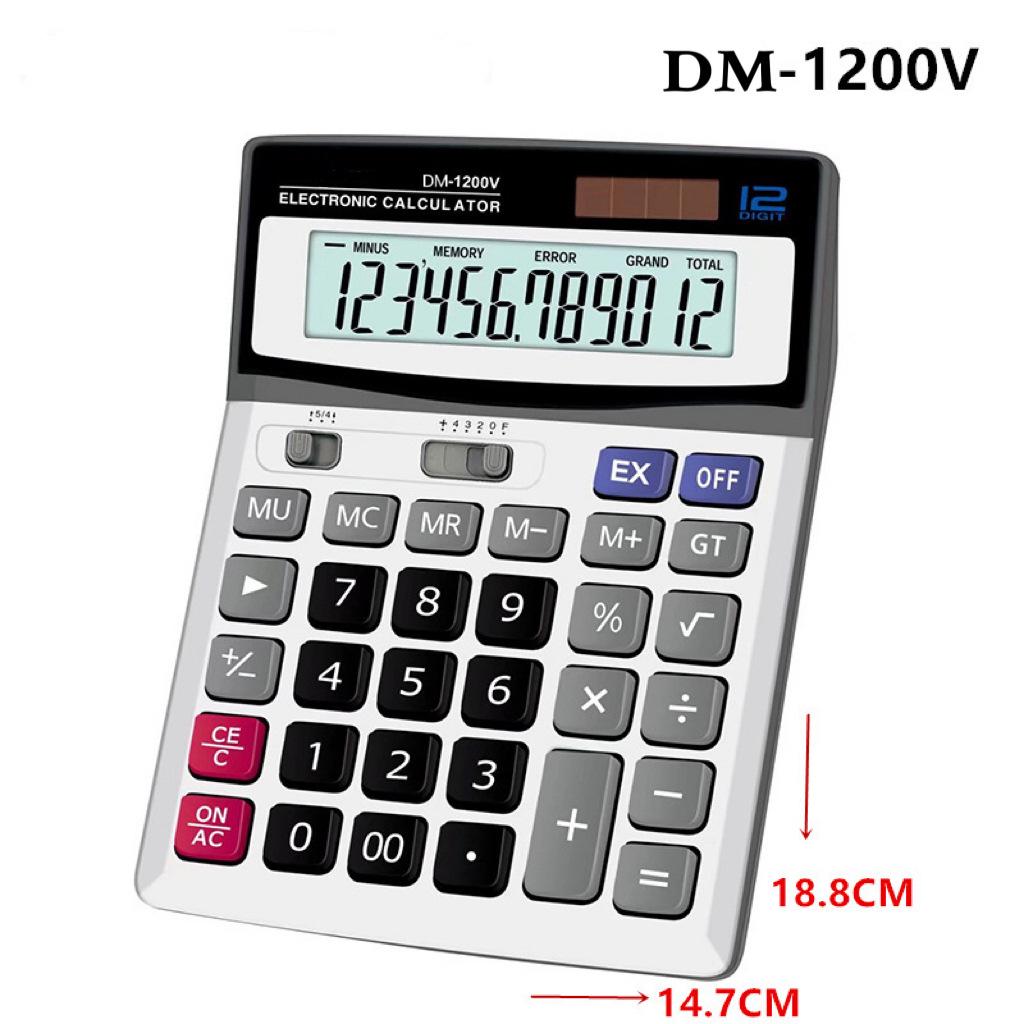 Solar-Powered 12-Digit Desktop Financial Calculator