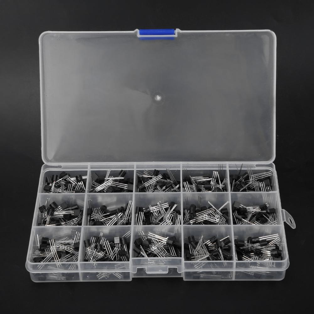 600 Stück Gerade Einbau NPN TO-92 PNP 2N2222-S9018 Allzweck-Transistor-Kit