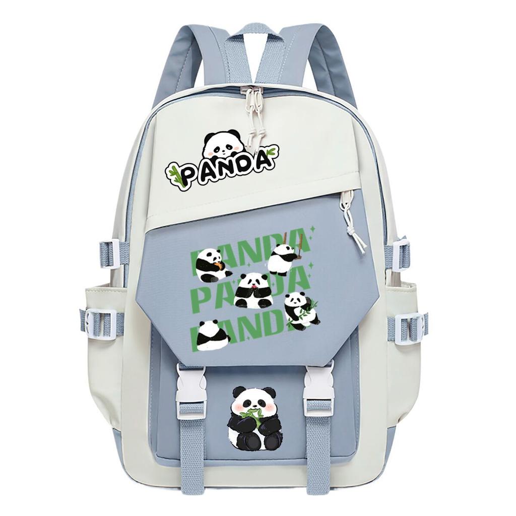 Panda Huahua Cartoon Printed Student Campus Backpack Casual Large Capacity School Bag
