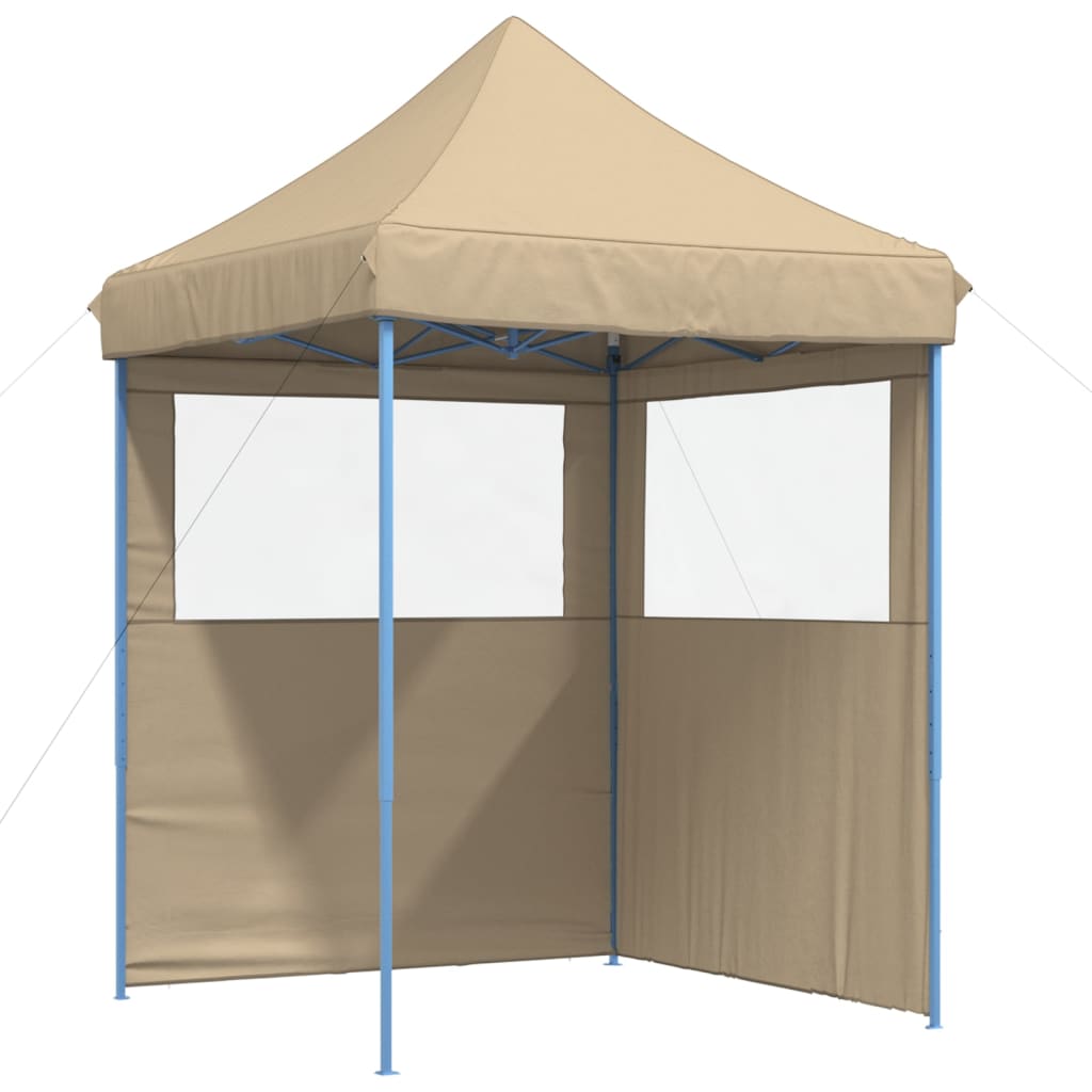 Faltbares Pop-Up Partyzelt mit 2 Seitenwänden, Beige