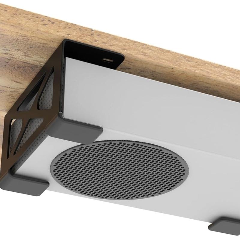 Space Efficient Under Desk Gaming Console Storage Desk Mount Bracket Metal Holder Easy Installation Storage For Gamers