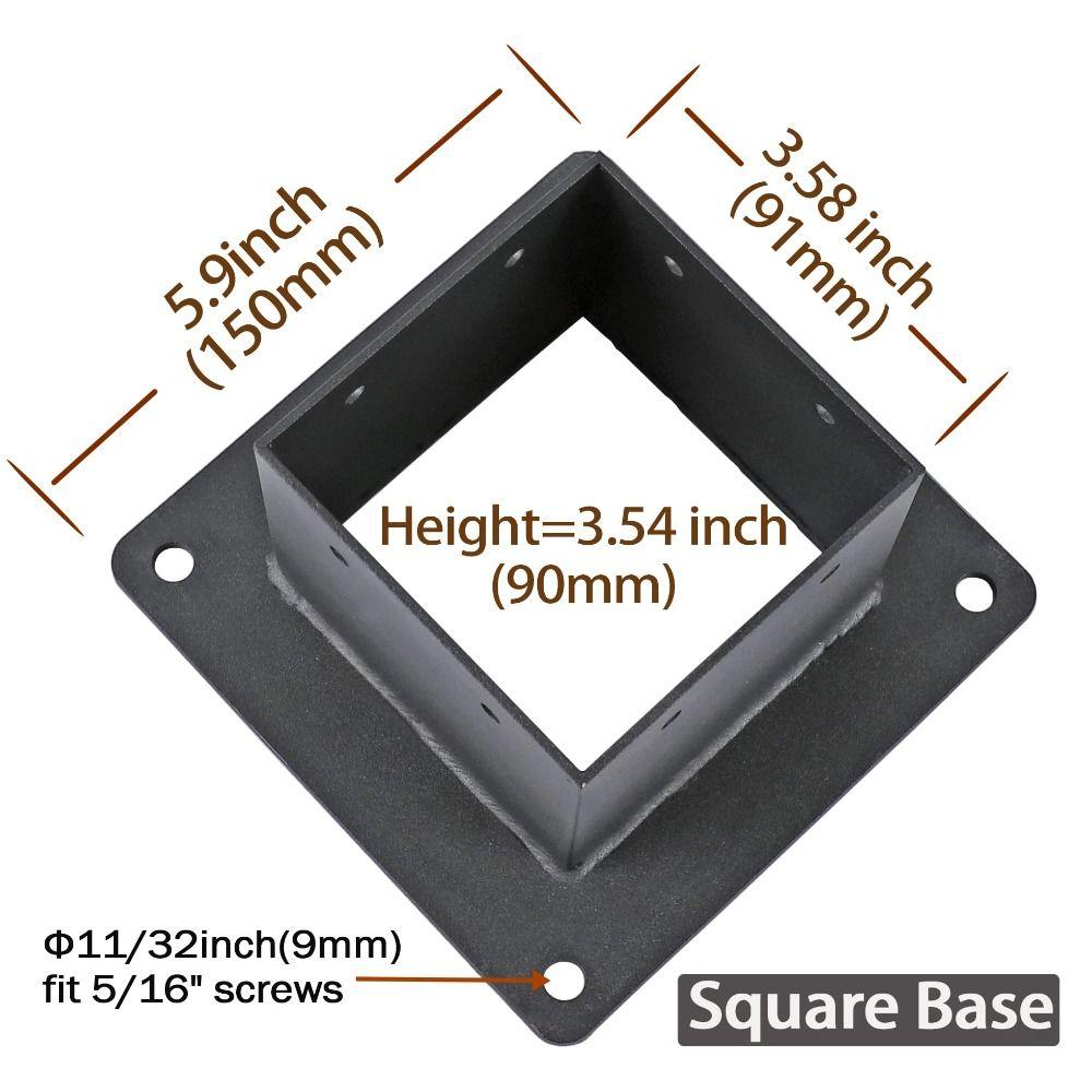 Structural Support Rust Proof Metal Brackets Durability Black Deck Railing Installation Heavy Duty Wooden Post Base Deck Railing