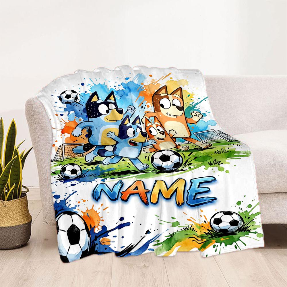 Soccer Fun All Customize Your Name Blanket Cozy Personalized Blanket Comfortable for Bedding Picnics Home Decor Office Chair All-Season Use
