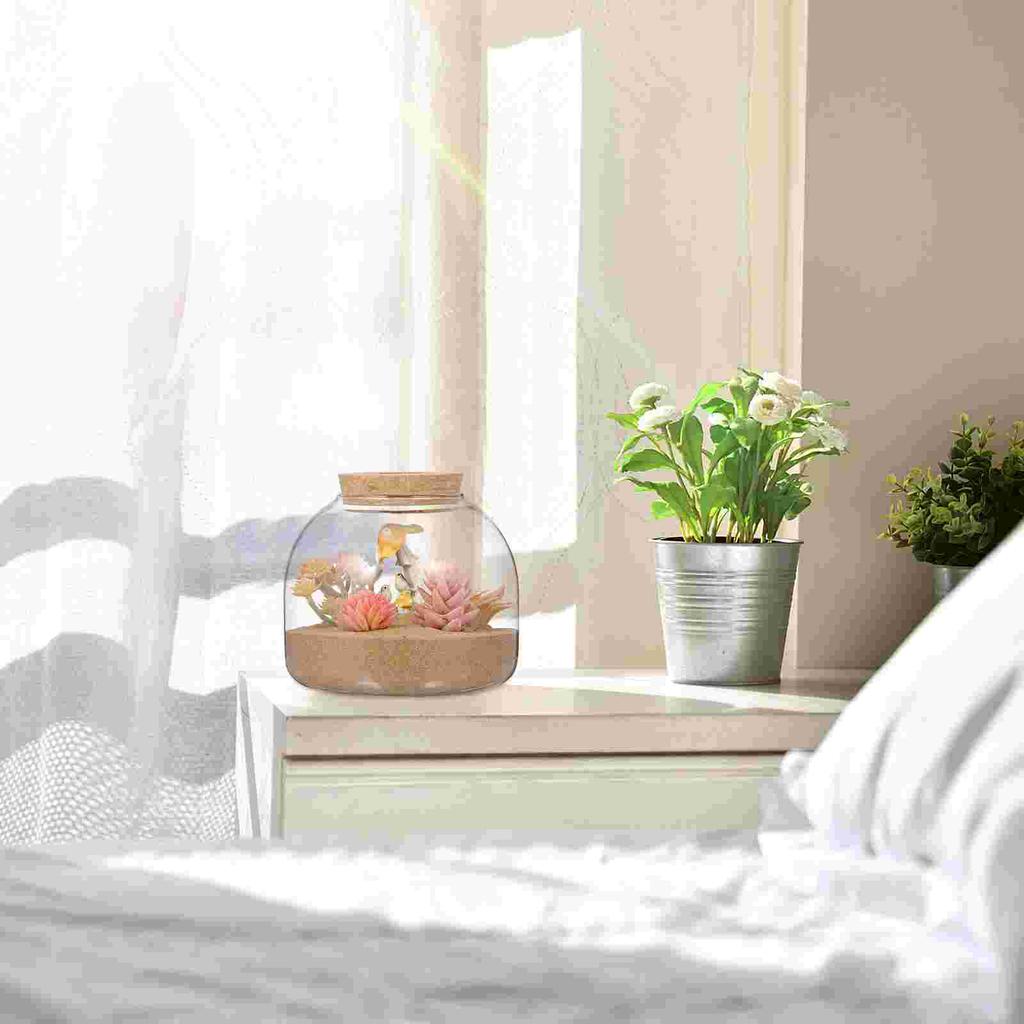 Canister Container Cork Glass Bottle Miniature Kits Small Fish Tank Terrarium Jar