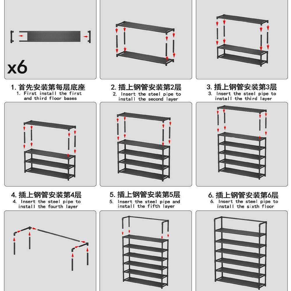 5vrstvý plastový nový jednoduchý vícevrstvý s područkou jednoduchý prachotěsný botník úložný regál na boty studentská kolej obuvník organizér
