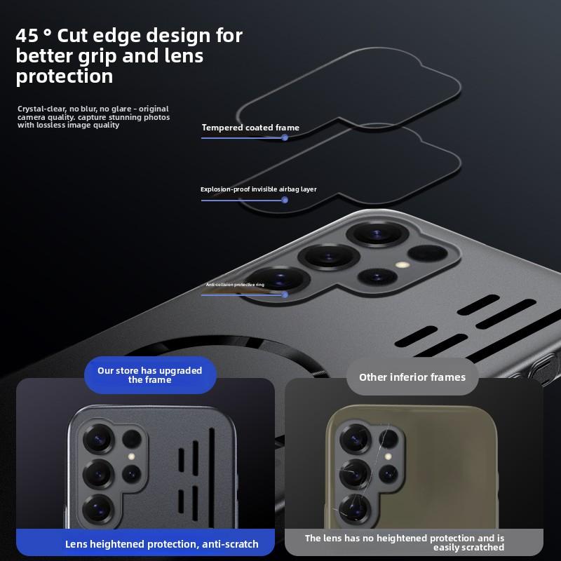 Heat Dissipation Magnetic Case For Samsung Galaxy S25 Edge S24 FE S23 S22 Plus Ultra For Magsafe Hard PC Back Cover