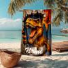 Personalisierbares Ultra-Weiches Strandtuch mit Dinosaurier-Thema, Ideal für Pool - Camping, Tauchen - Perfekter Reisebegleiter, Lebendiges Strandtuch.