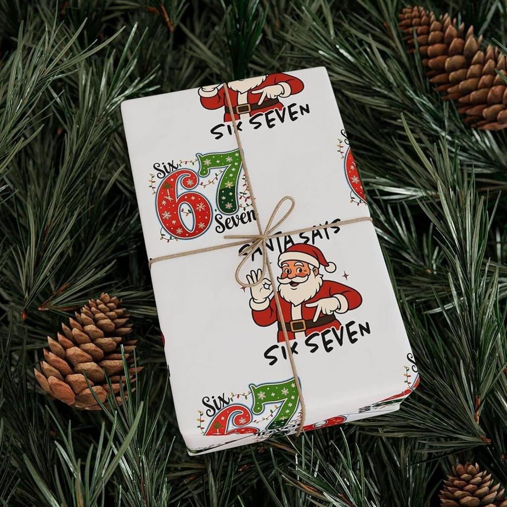 Christmas Gift Wrapping Paper Roll Funny Christmas Gift And Candy Wrapping Paper Bulk for Birthday Holiday New Year Eve