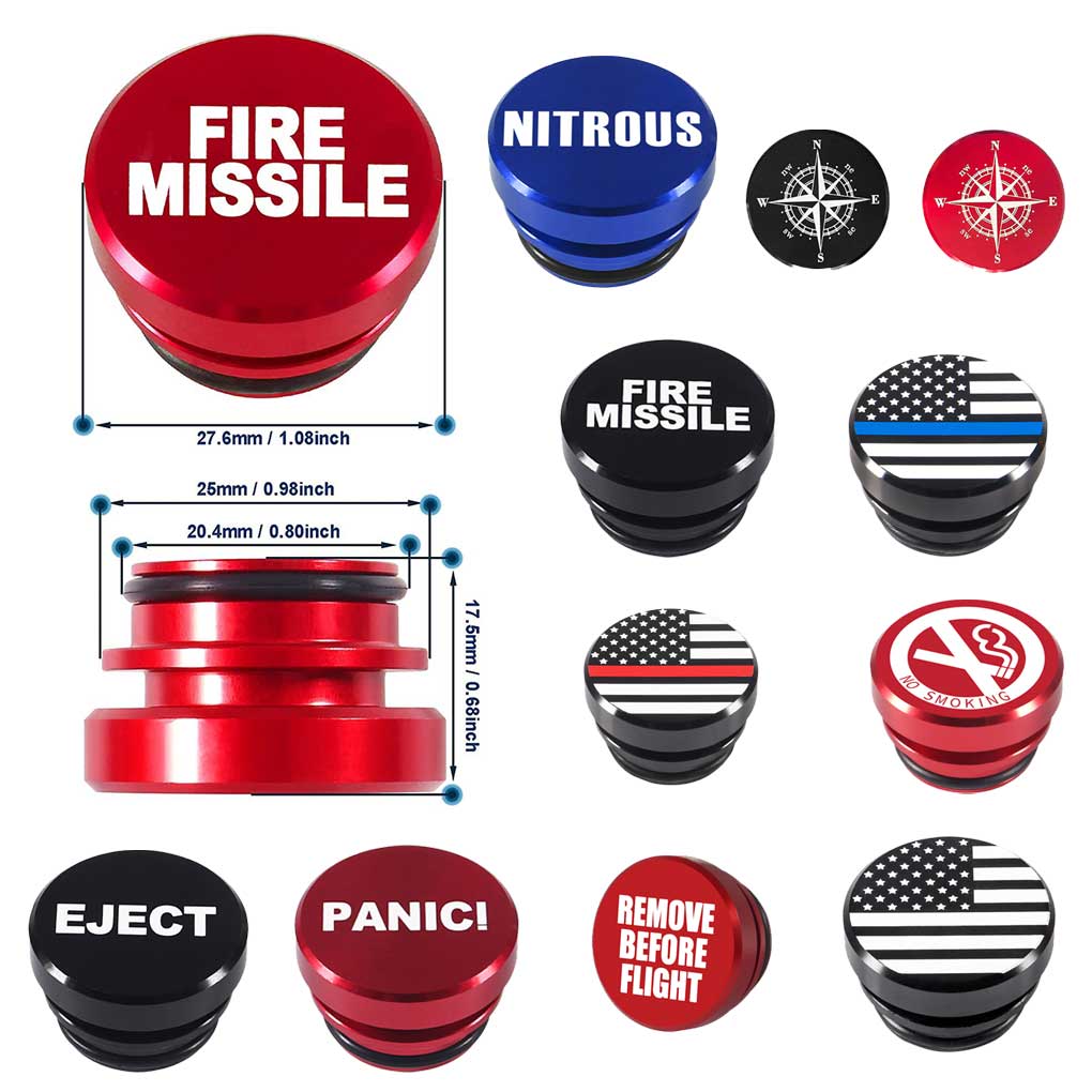 2 Pieces Car Cigarette Lighter Cover Aluminium Dustproof 12V Plug