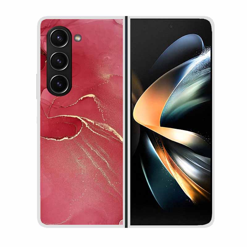For Samsung Galaxy Z Fold 5 ZFold5 Cases Marble Transparent Shockproof Protection Hard Back Cover For Samsung Z Fold 5 5G Cases