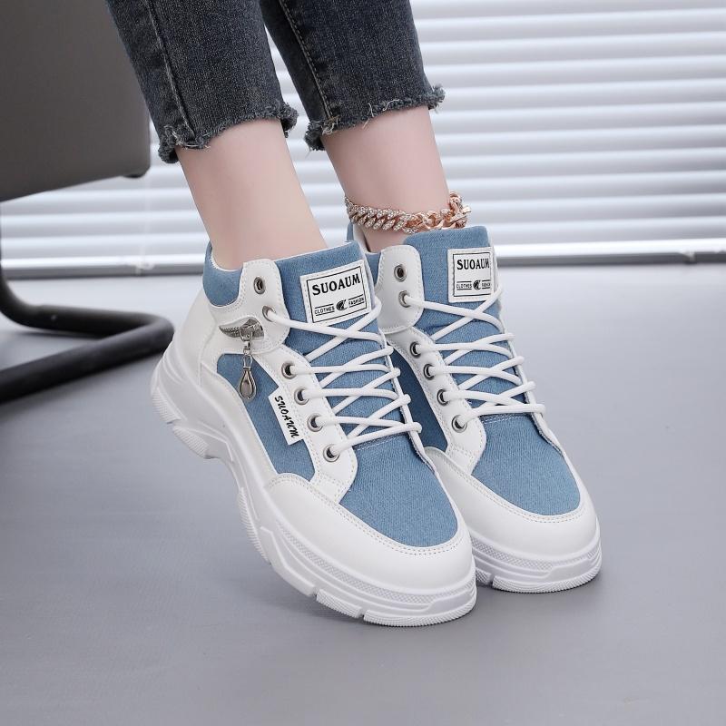 Fashion Women Sneakers Spring Autumn Internal Heel Increase Shoes Thick Sole Soft Bottom Sneakers Plus Size Casual Sporty Women Shoes