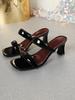 Elegantes Sandalias de Tacón Alto para Mujer: Pantuflas de Verano 2025 de Una Tira Cuadradas Abiertas