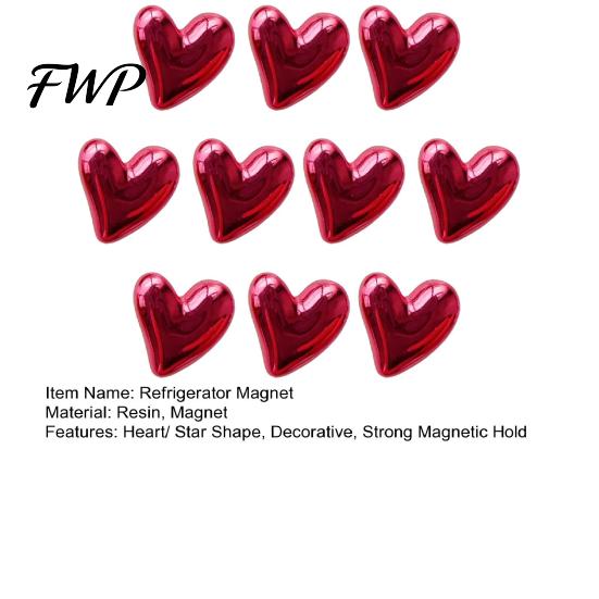 Kitchen Fridge Magnet 10Pcs Vintage Love Heart Refrigerator Star Shape Decorative Design Memo Notes Photo Holder for Home Office Decoration