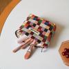 Colorful Plaid Zipper Design Women's Makeup Bag Small Cosmetics Storage Bag Portable Coin Purse Inner Tank Commuter Card Bag