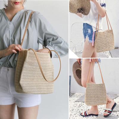 Sac de plage pour femmes, grands sacs d'été en paille tissés à la main, fourre-tout de voyage, sacs à main de Shopping