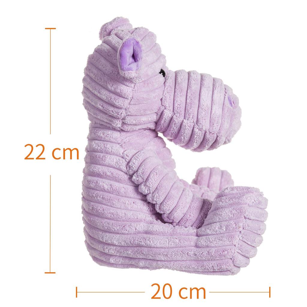 Apricot Lamb Corduroy Hippo Plush Toy for Kids, Soft and Cute, Fluffy Corduroy Hippo for Girls and Boys, 23cm