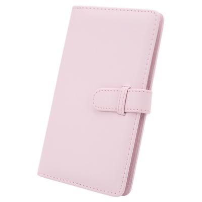 3 Inch 108 Pockets Photo Album PU Leather Mini Photo Album for Movie Tickets Business Cards Light