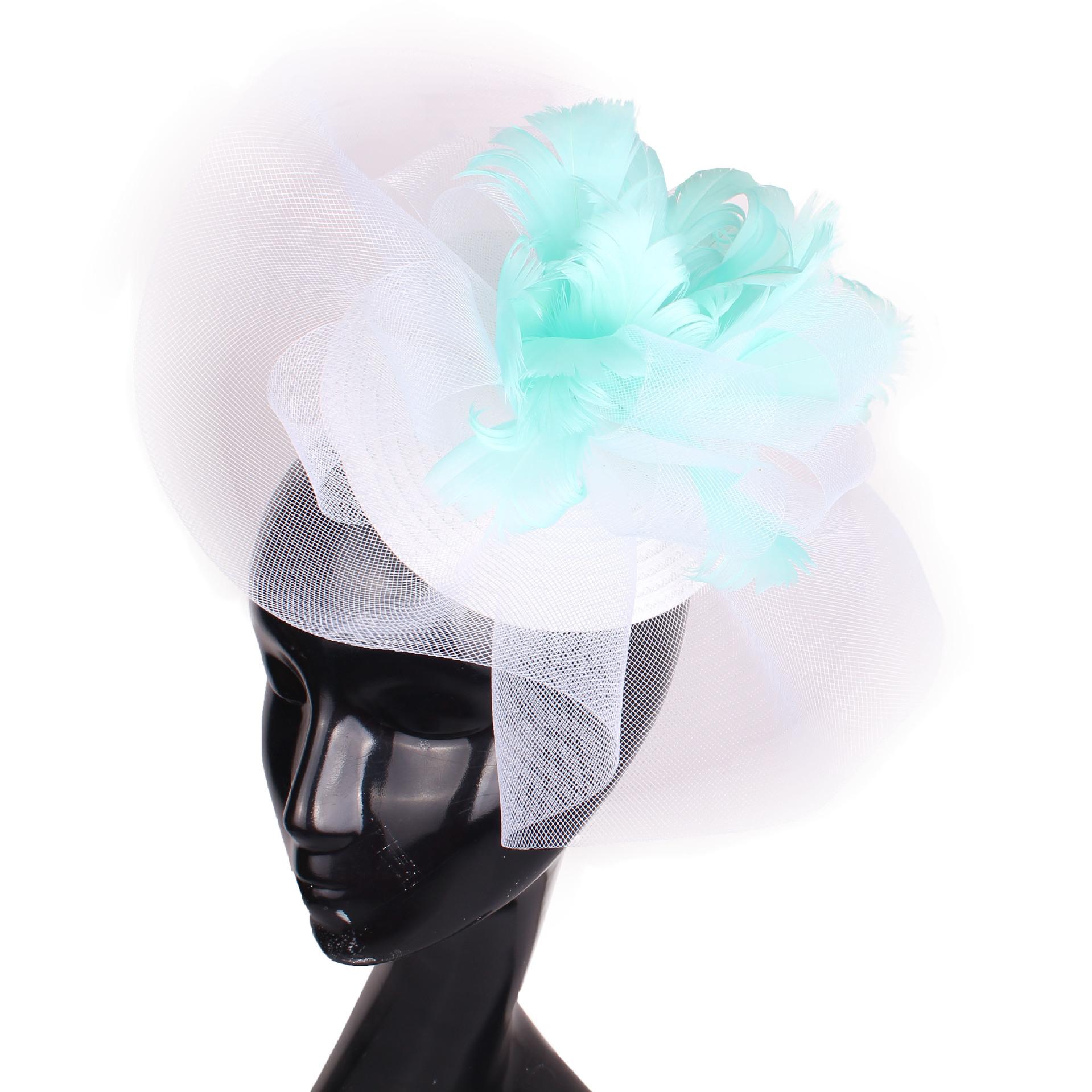 

European And American Bride Hair Accessories Feather Headgear Popular Banquet Photo Top Hat Pp Imitation Hemp Headgear
