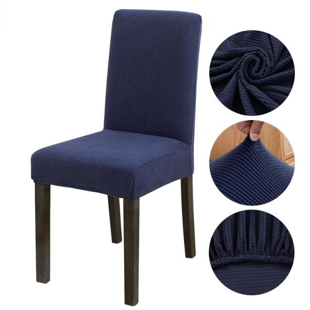 1 2 4 6 -Pcs Jacquard Dining Chair Covers Stretch Plush Chair Slipcovers Chair Seat Coverwashable Removable For Dining Room