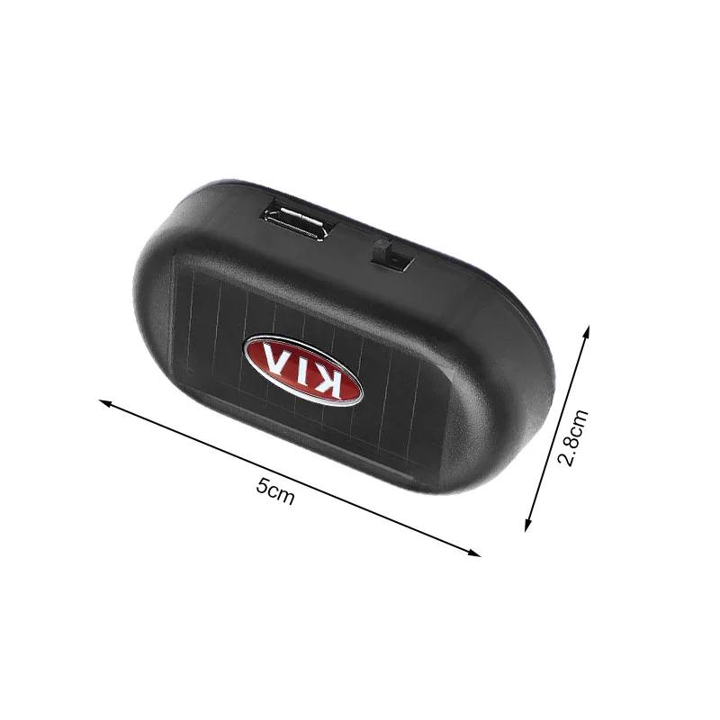 2026 Hot Car Sticker Car Mini LED Solar Powered Security Light Caution Lamp Auto Accessories For KIA Sportage Rio 3 Soul Optima