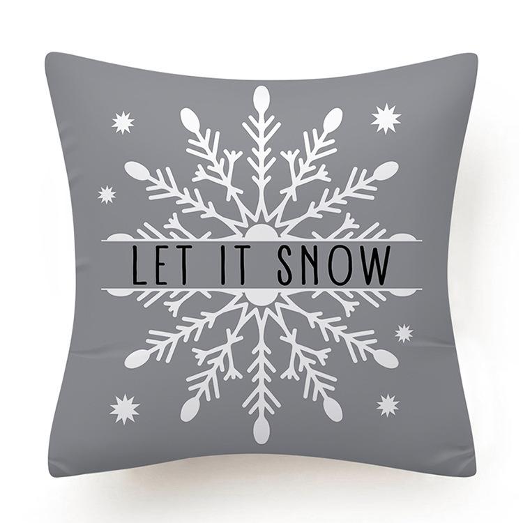 Cross-border New Hot-selling Christmas Pillowcase Simple Gray Christmas Decoration Cushion Pillowcase
