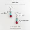 Chinese-Style Artistic Irregular Turquoise Tassel Earrings - Ethnic Ear Hooks for Women