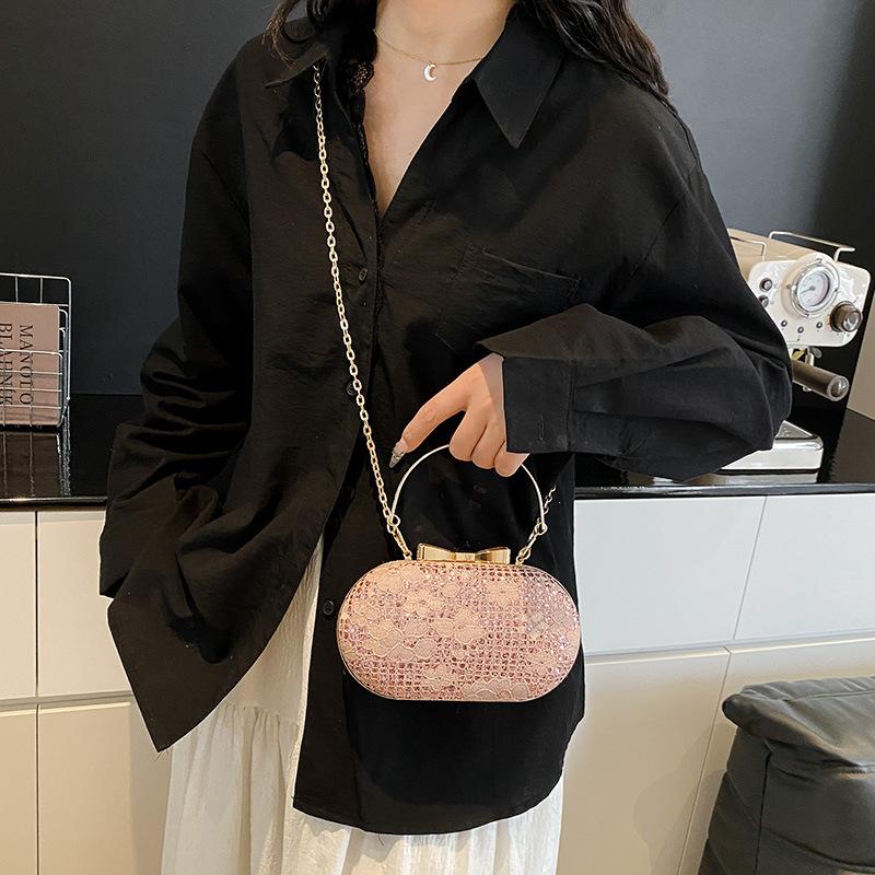 Niche High-value Bag Women's Dinner Party French Shoulder Bag Fashion Ins Trend Diamond Inlaid Box Bag Chain Women's Bag