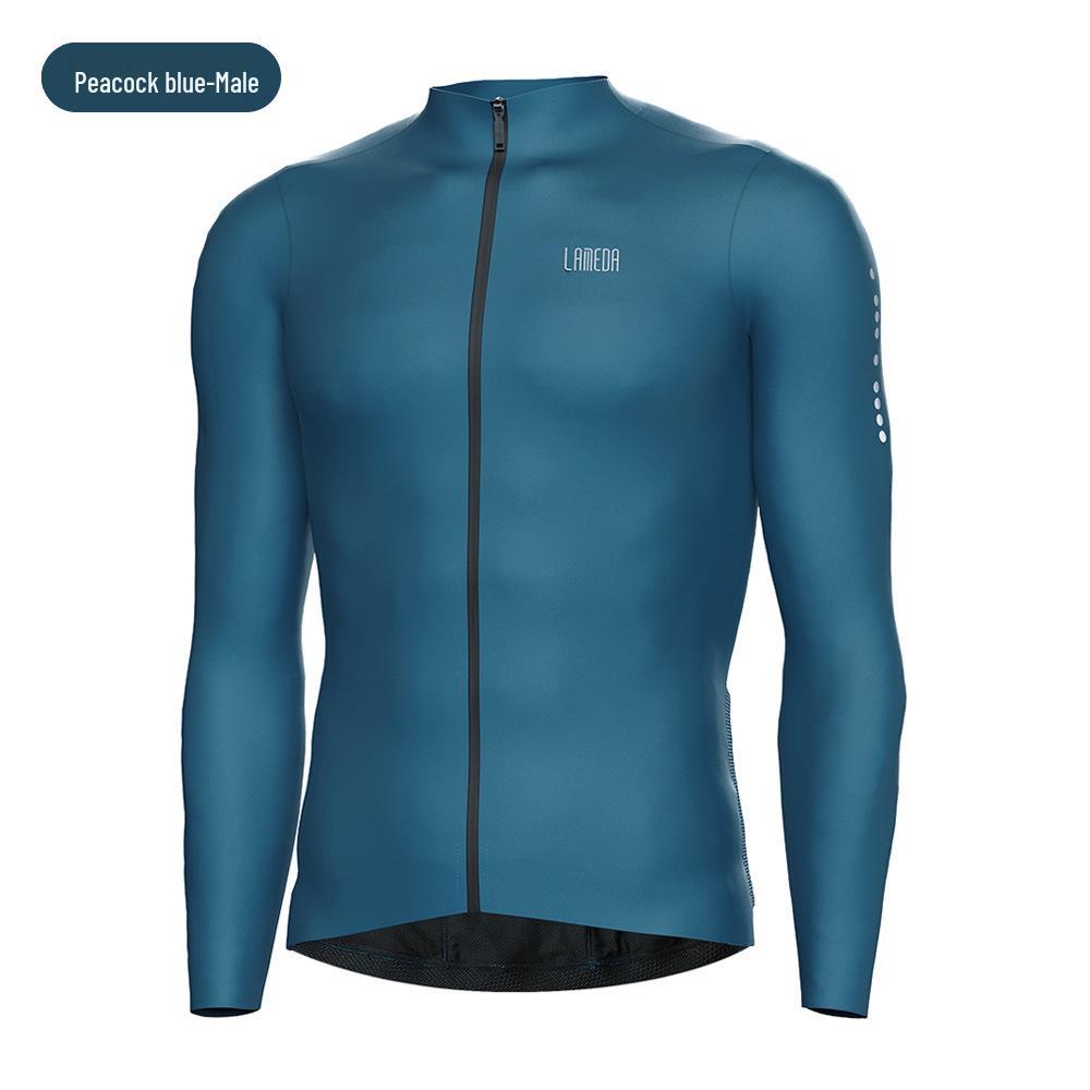 Lampaida Unisex Autumn/Winter Fleece Cycling Jersey – Long-Sleeved Road Bike Apparel