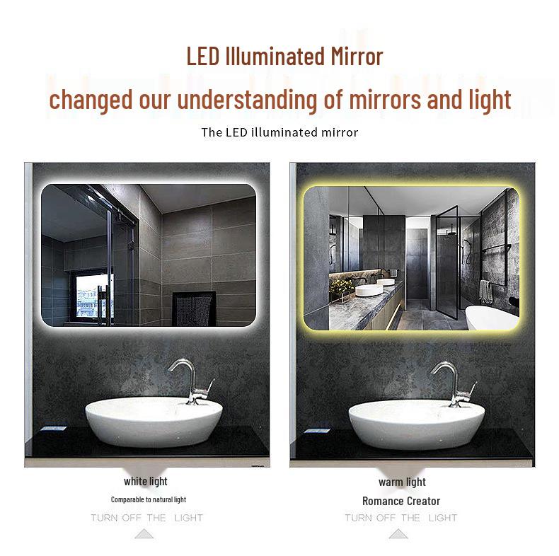 Modern Minimalist Multifunctional Smart Bathroom Mirror with Defogging and Light